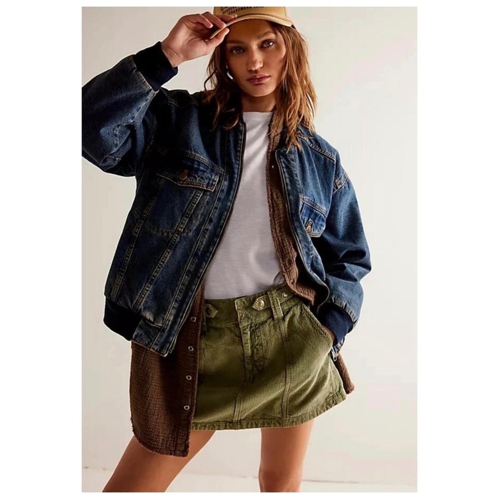 Zadig & Voltaire Festival Whimsigoth Cotton Jevron Boho Corduroy Mini Skirt 38